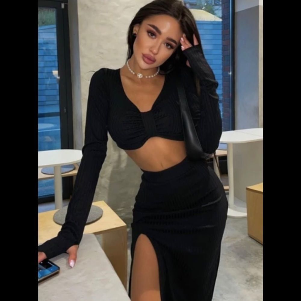 Elegant Black Two-Piece Set